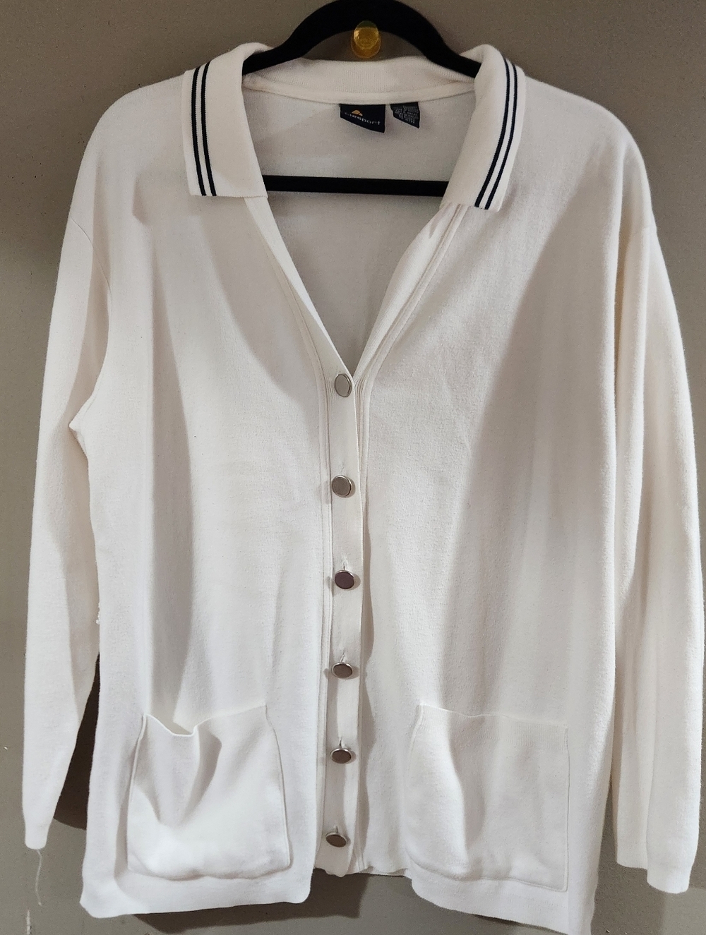 Lizsport Vintage Cardigan Minimalist White Size L